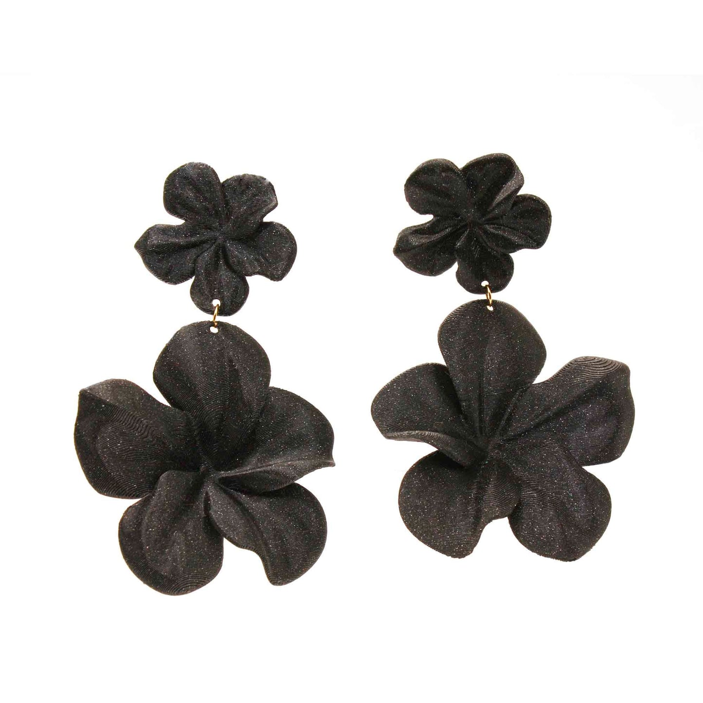 Pendientes Gran Hibis color Negro.