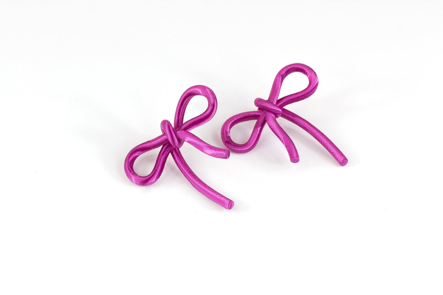 Cyclamen Pink Bow Earrings