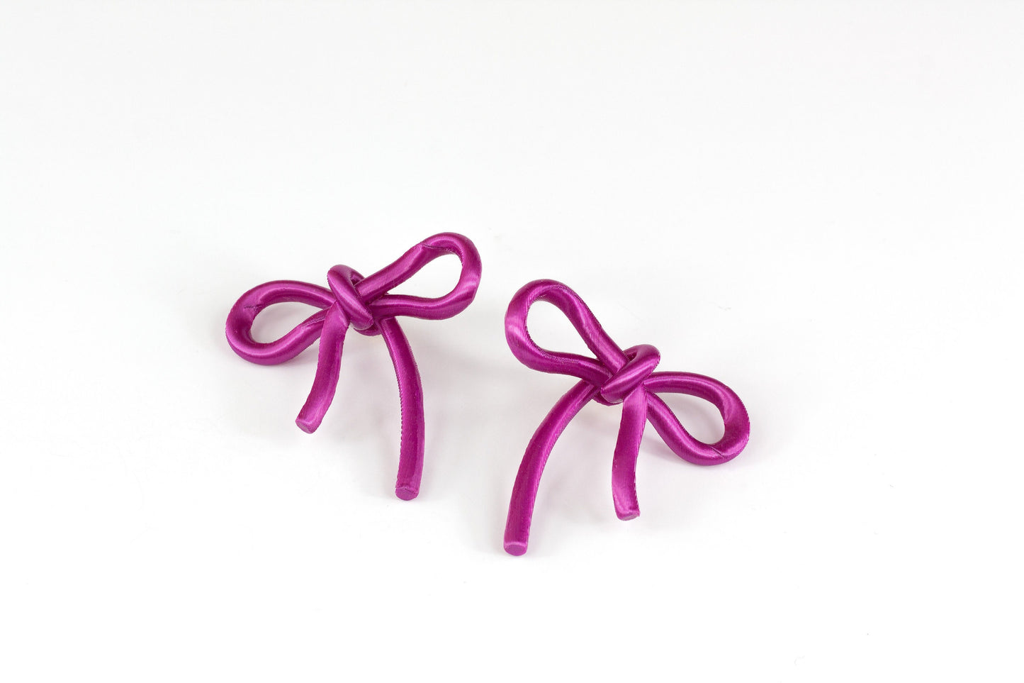 Cyclamen Pink Bow Earrings
