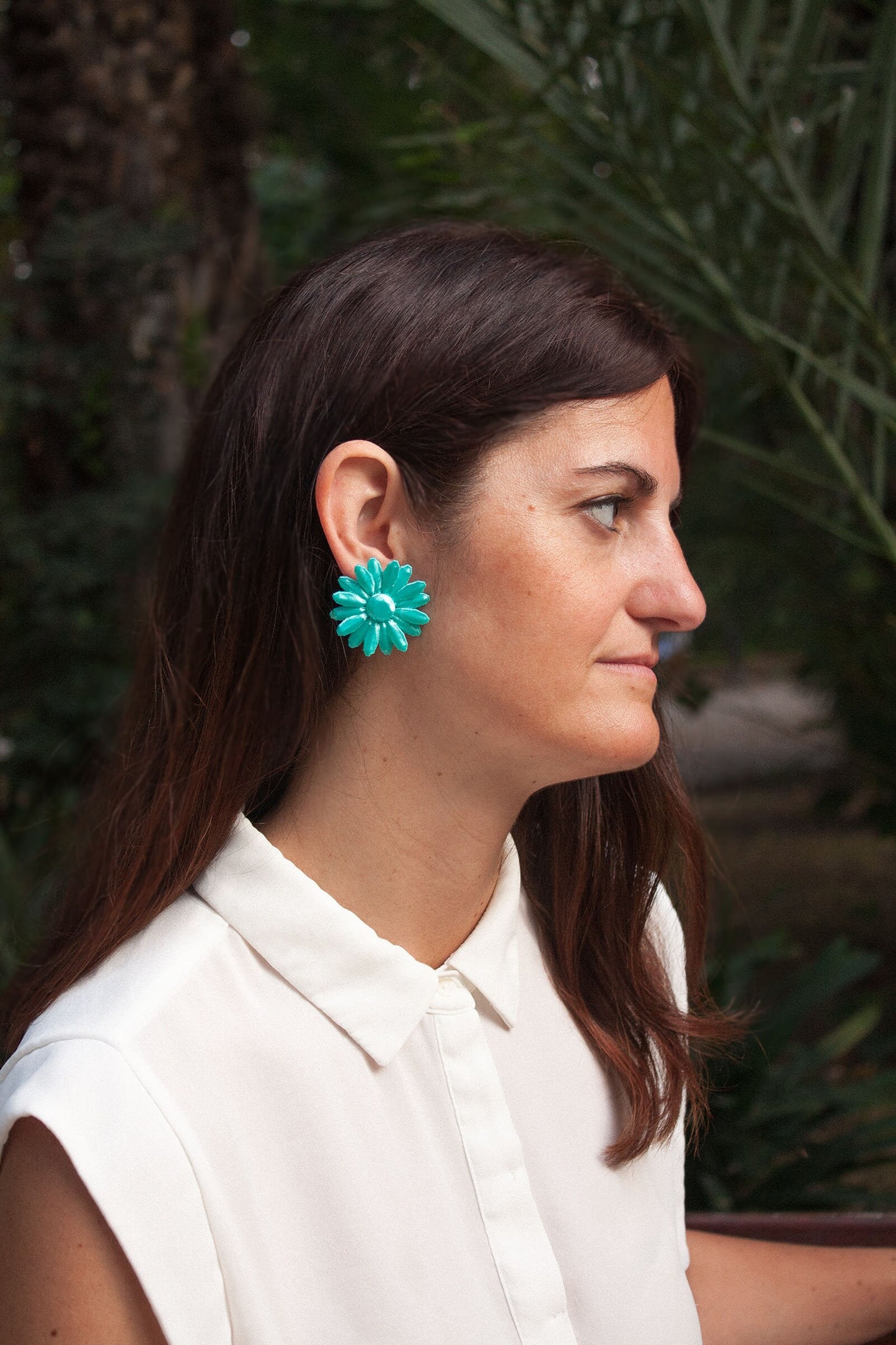 Pendientes de botón Marga en Turquesa. Comodísimos además de bonitos.