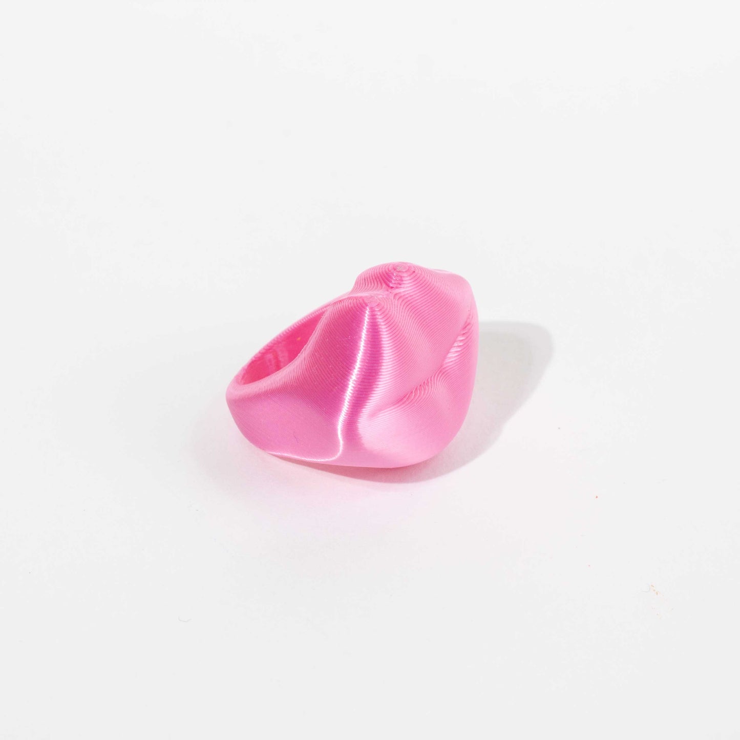 Custom-made 3D printed Cooper Hibis flower ring, available in various colors.