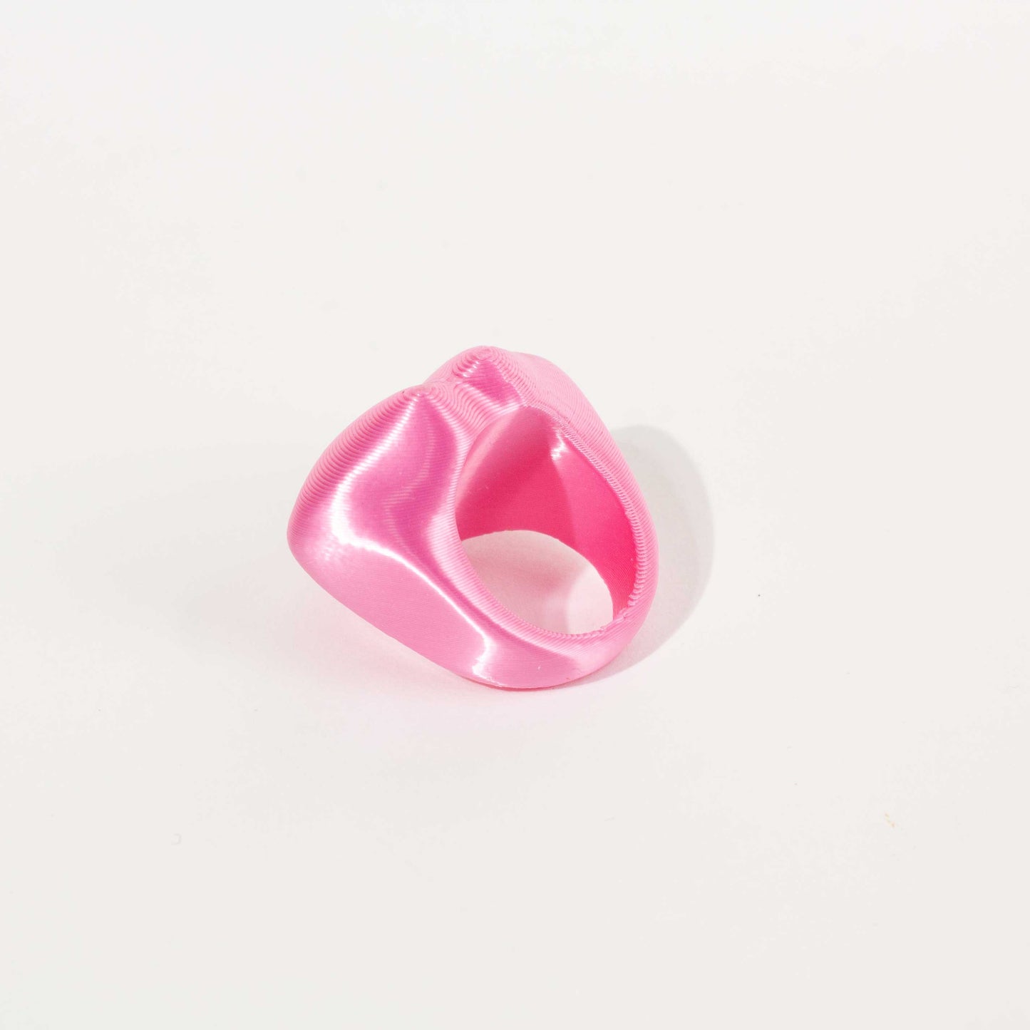 Custom-made 3D printed Cooper Hibis flower ring, available in various colors.