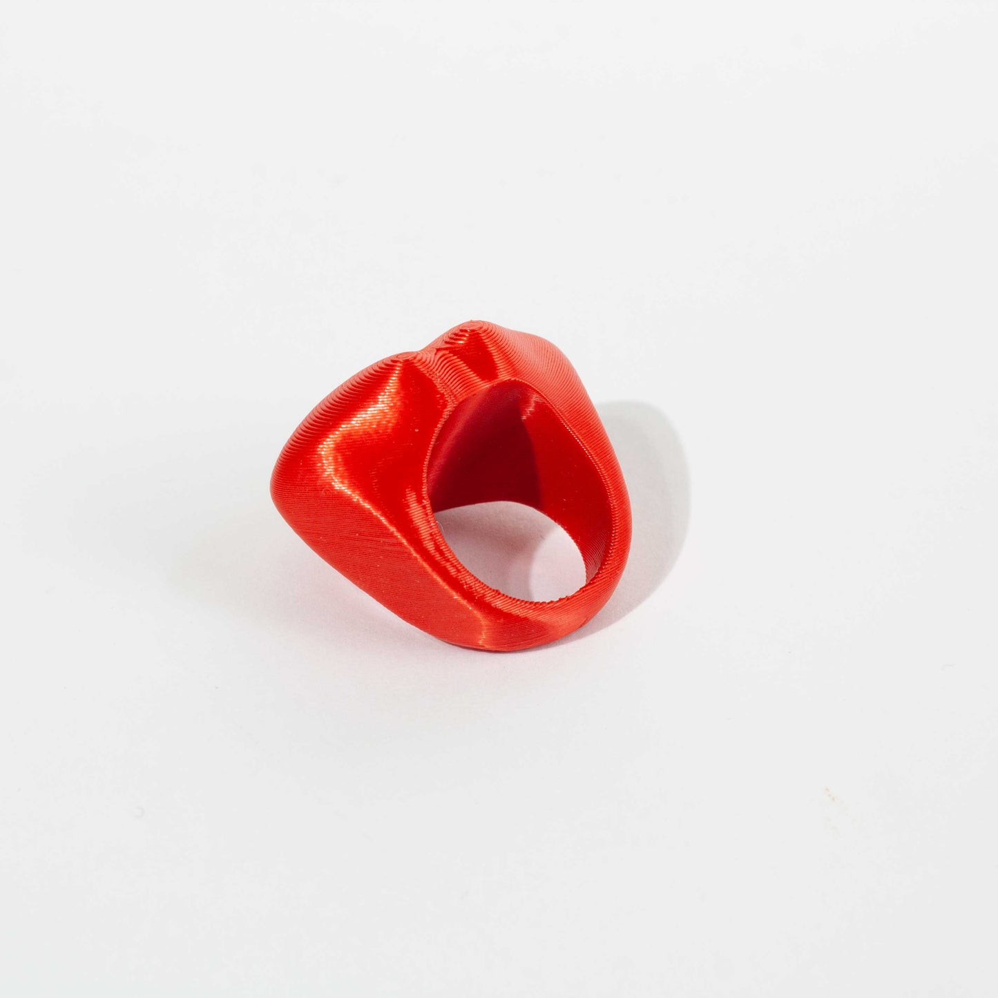 Custom-made 3D printed Cooper Hibis flower ring, available in various colors.