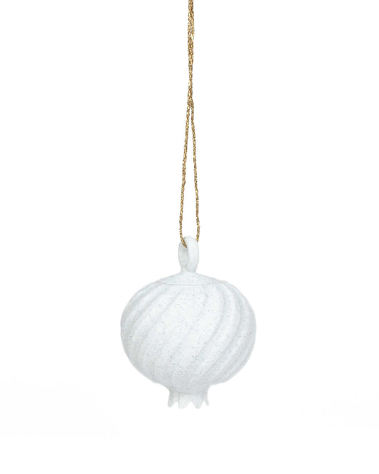 3 Granadas Blanco Mármol de Navidad