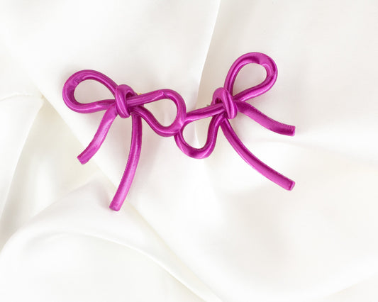 Cyclamen Pink Bow Earrings