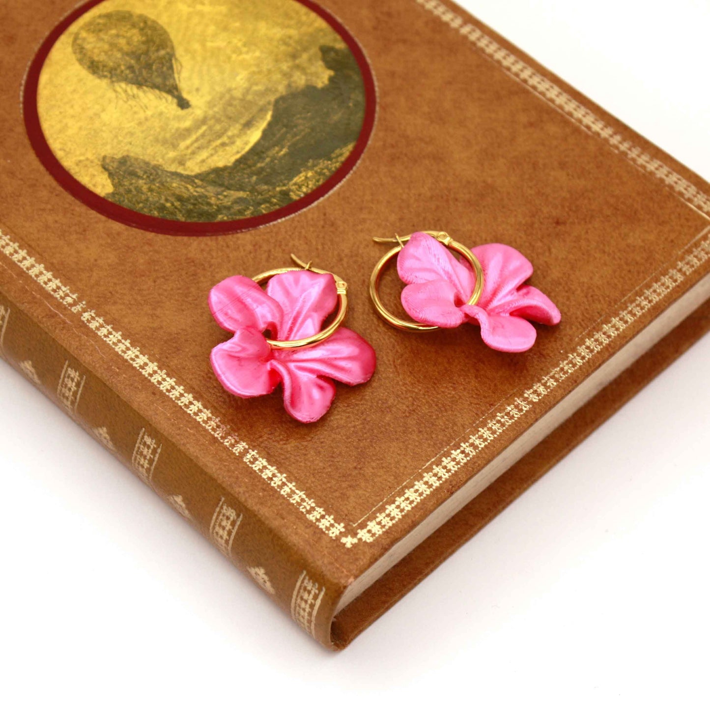 Pendientes Carmen color Pink, de aro, muy cómodos.