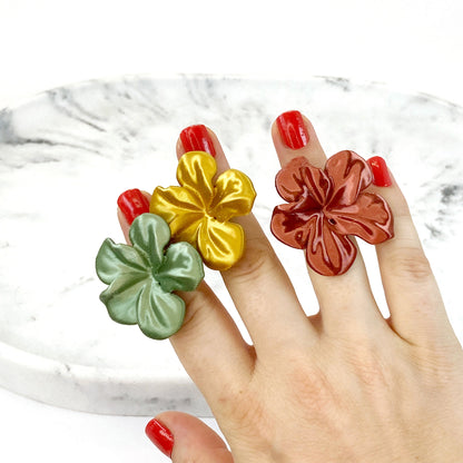 Anillo Hibis  en Verde Leaf