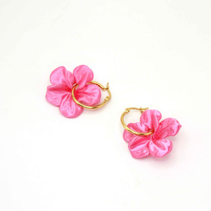 Pendientes Carmen color Pink, de aro, muy cómodos.