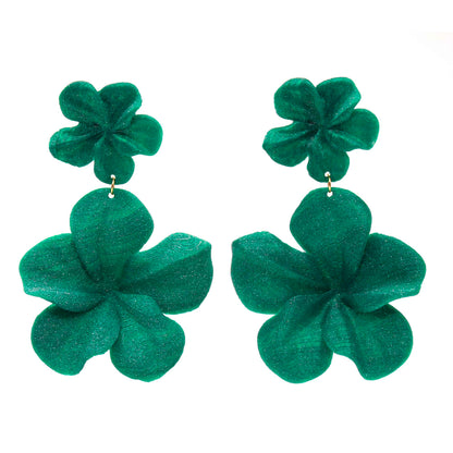 Pendientes Gran Hibis Esmeralda.