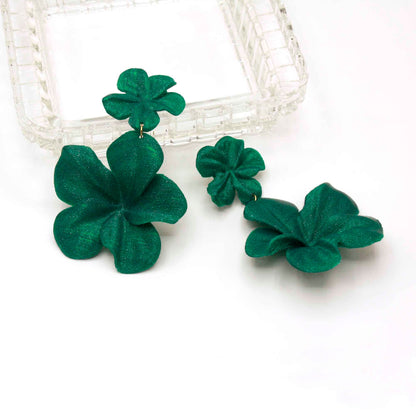 Pendientes Gran Hibis Esmeralda.