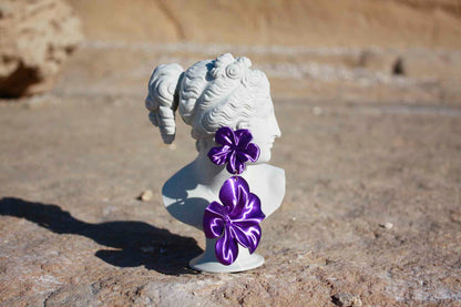 Pendientes Gran Hibis Violeta. Pendientes impresos en 3D, Ligeros y sostenibles
