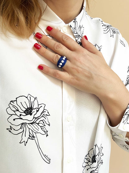 Anillo Alba Azul Eléctrico