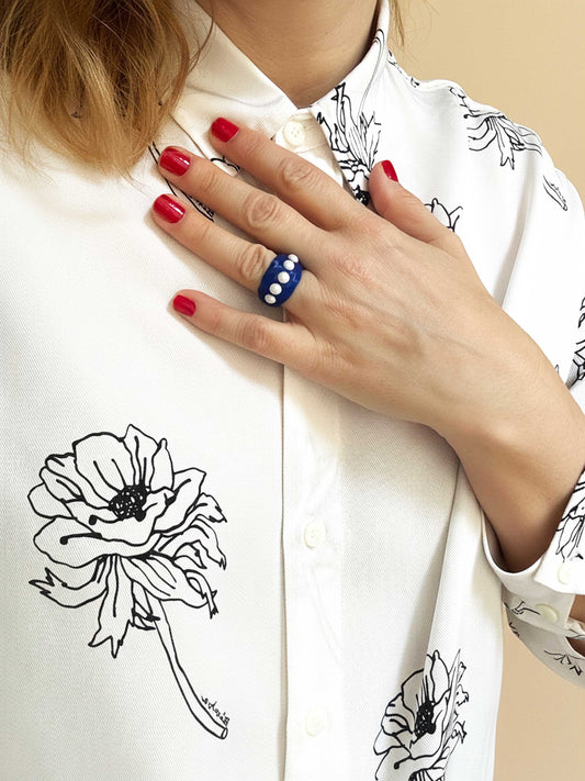 Anillo Alba Azul Eléctrico