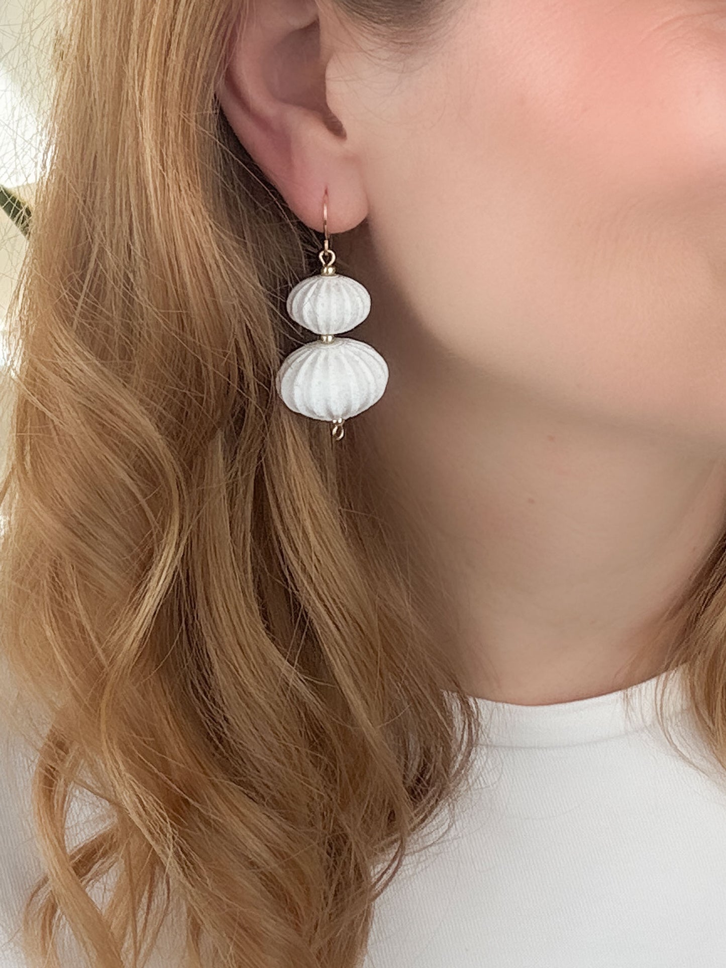 Pendientes Boletia Blanco Mármol