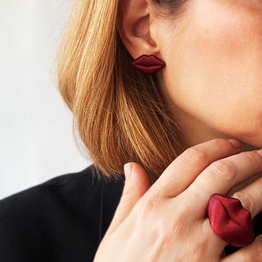 Pendientes KISSES Rojo Oscuro