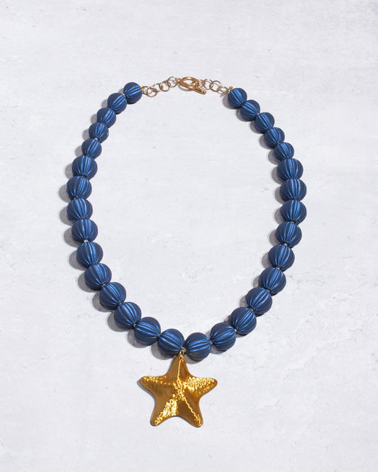 Neptunia white and blue necklace – Summery, original and 3D printed 