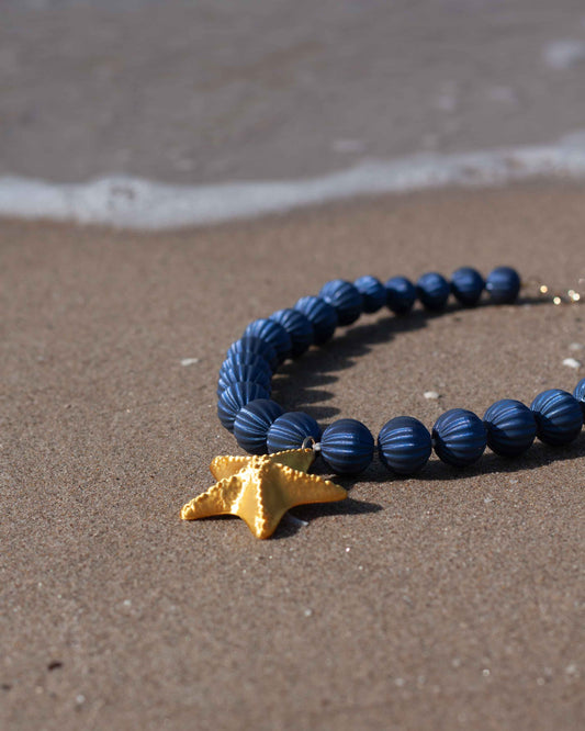 Neptunia white and blue necklace – Summery, original and 3D printed 