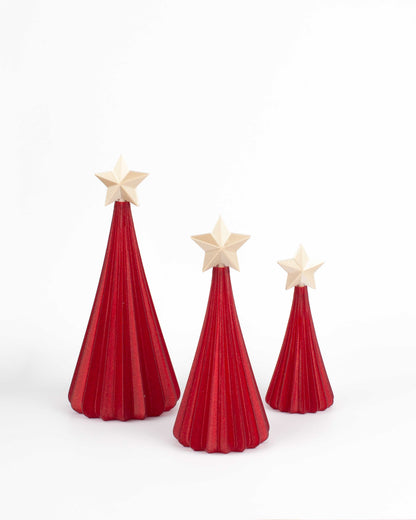 Árboles de Navidad color Rojo Rubí