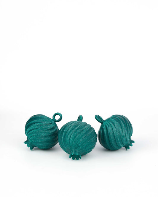 3 Granadas Verde Esmeralda de Navidad