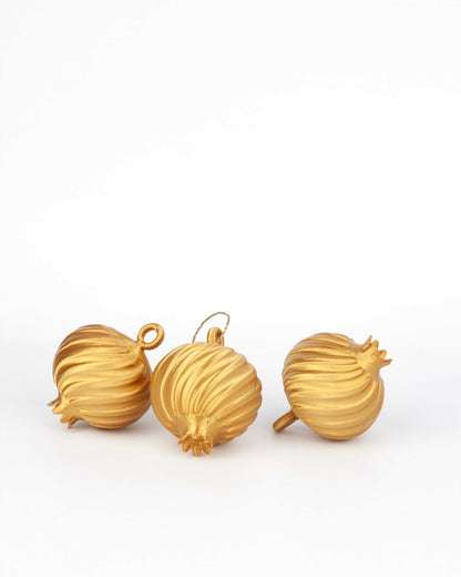 3 Granadas Doradas de Navidad