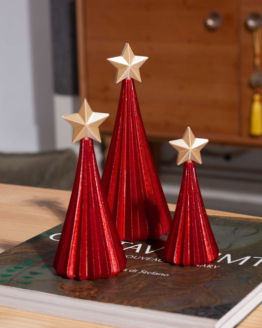 Árboles de Navidad color Rojo Rubí