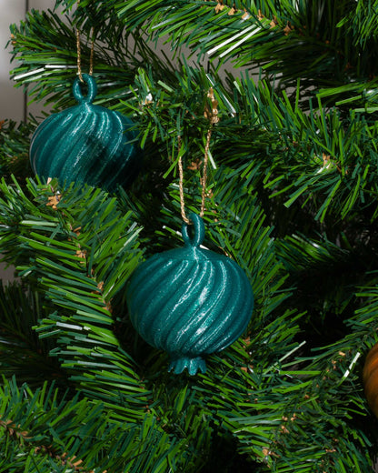 3 Granadas Verde Esmeralda de Navidad