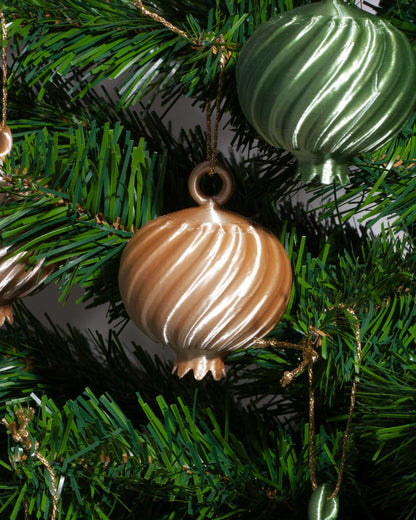 3 Granadas Doradas de Navidad