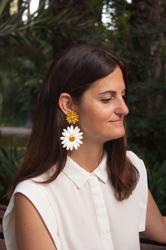 Pendientes Marguerite Blancos