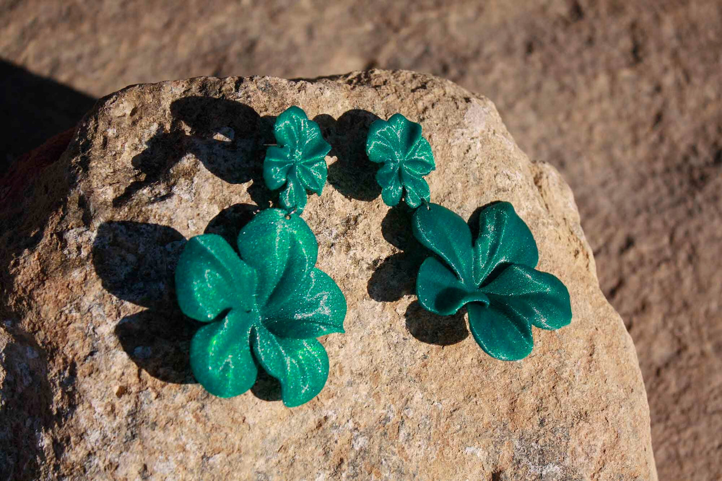 Pendientes Gran Hibis Esmeralda.