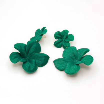 Pendientes Gran Hibis Esmeralda.